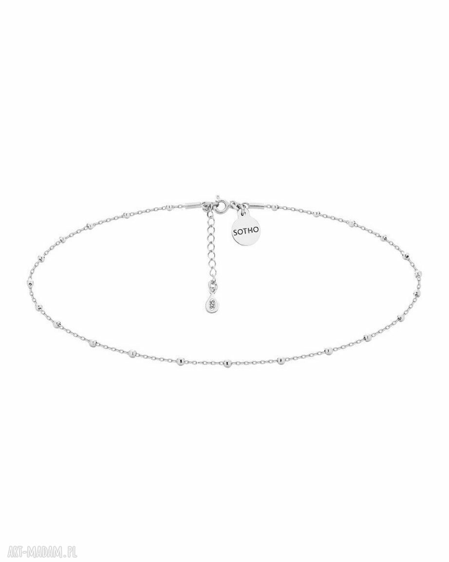 Srebrny choker kuleczkami kulki kuleczki naszyjnik krótki
