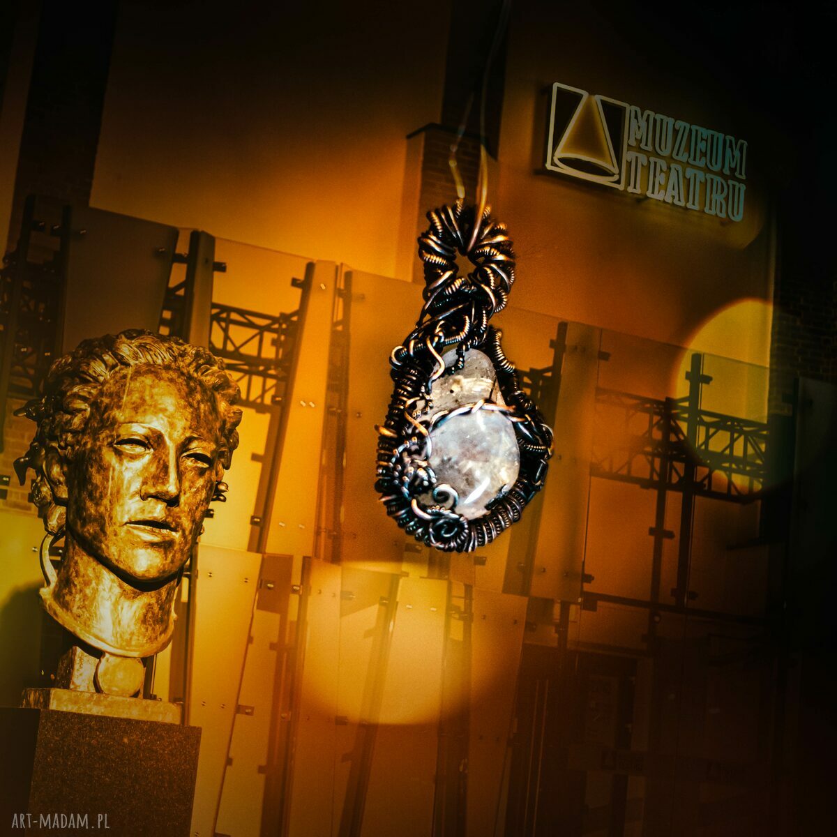 Naszyjnik Turmant z kwarcem i turmalinem (wire wrapping)