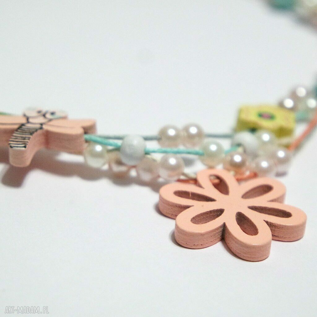 Naszyjnik Ważka i Kwiaty - Sznureczki dla Dzieci (handmade)