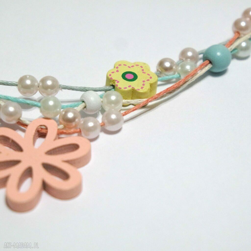 Naszyjnik Ważka i Kwiaty - Sznureczki dla Dzieci (handmade)