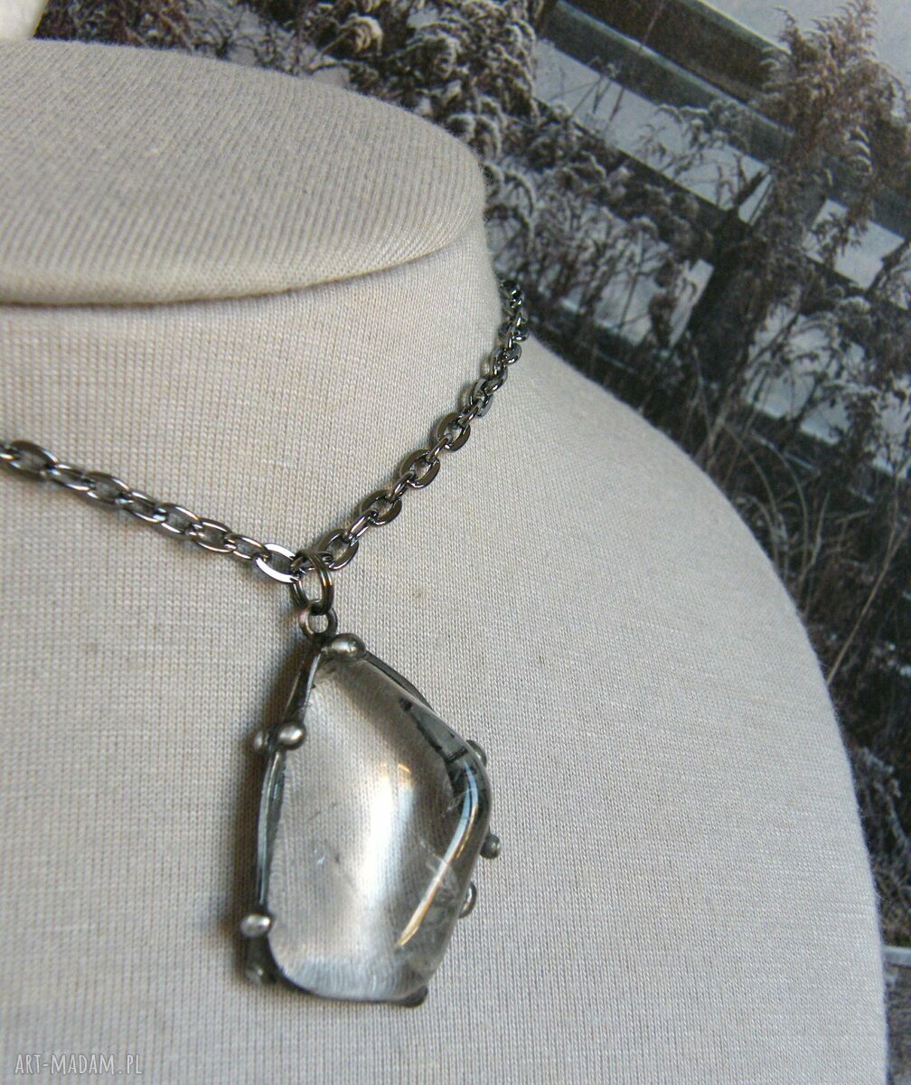 Naszyjnik wisiorek z kryształem górskim - amulet Tiffany