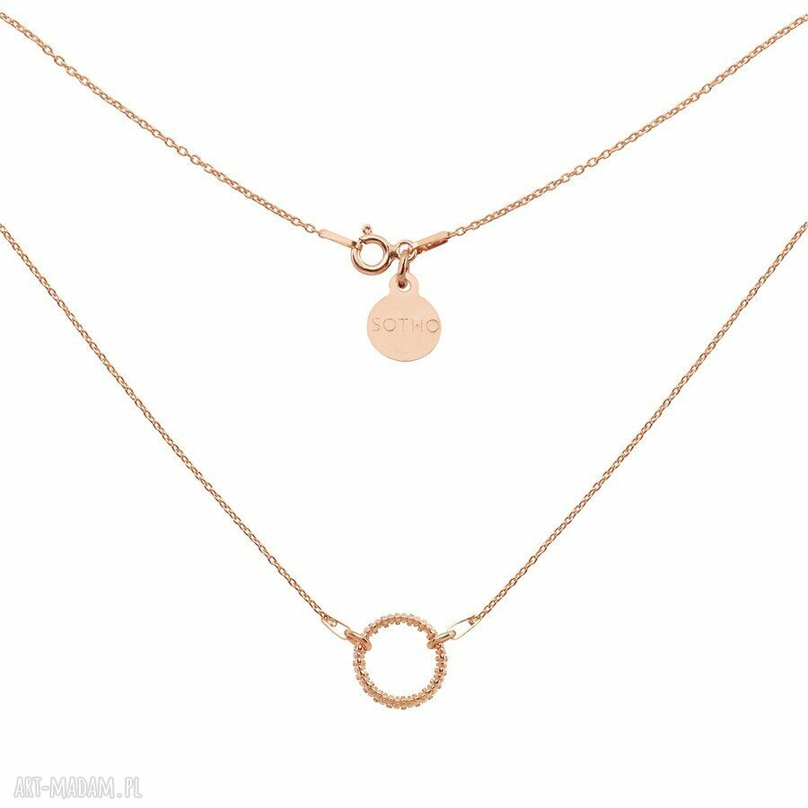 Naszyjnik duŻĄ zdobionĄ karmĄ rÓŻowego zŁota