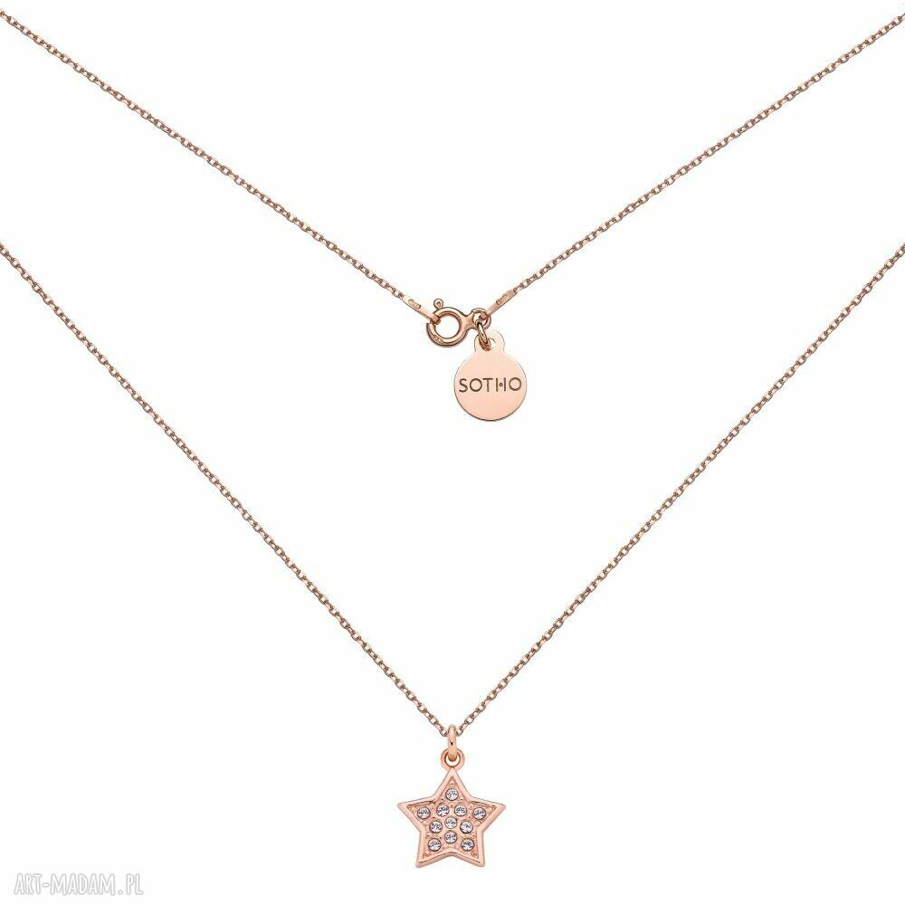 Naszyjnik gwiazdką wysadzaną swarovski® crystal różowym złocie