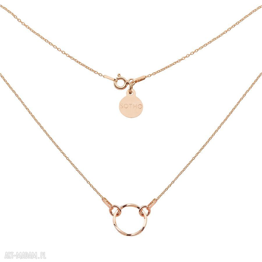 Naszyjnik karmĄ rÓŻowego zŁota celebrytka zawieszka różowe