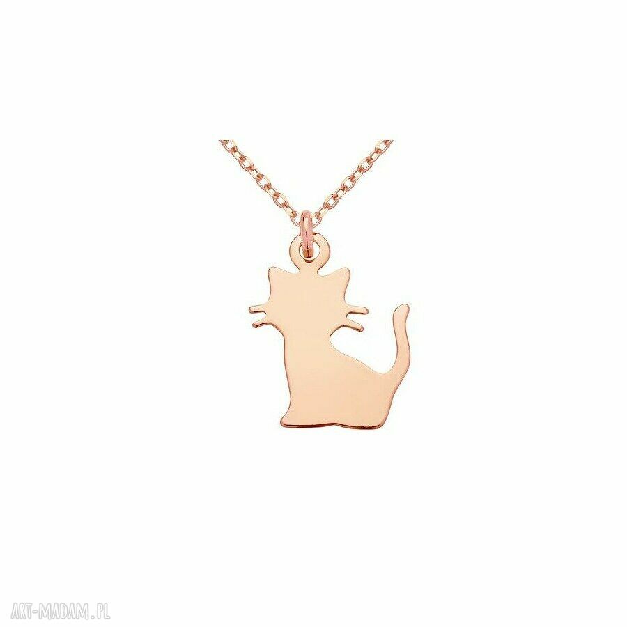 naszyjniki: NASZYJNIK Z KOTKIEM Z RÓŻOWGO ZŁOTA ręcznie robione