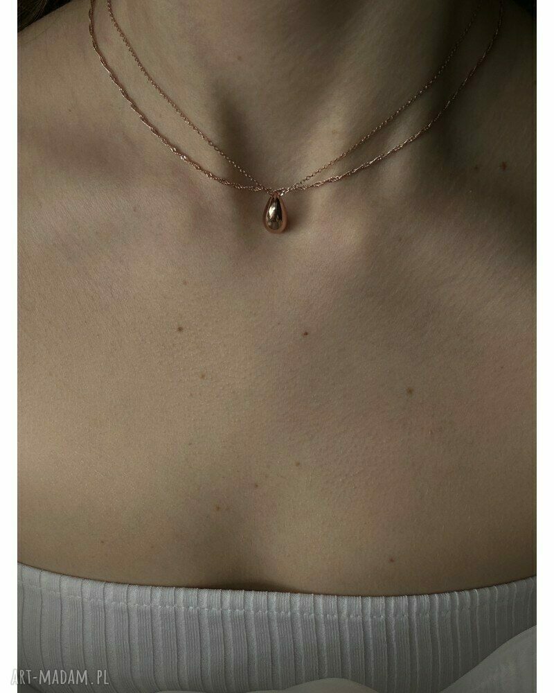 naszyjniki: Naszyjnik z kroplą z różowego złota Hand Made