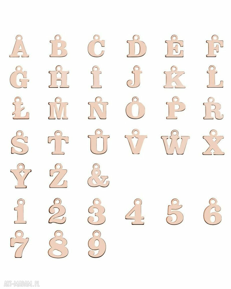 naszyjniki: Naszyjnik z małą literką z różowego złota HandMade