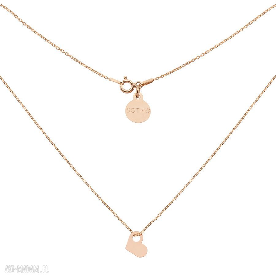 Naszyjnik malutkim serduszkiem rÓŻowego zŁota serduszko zawieszka