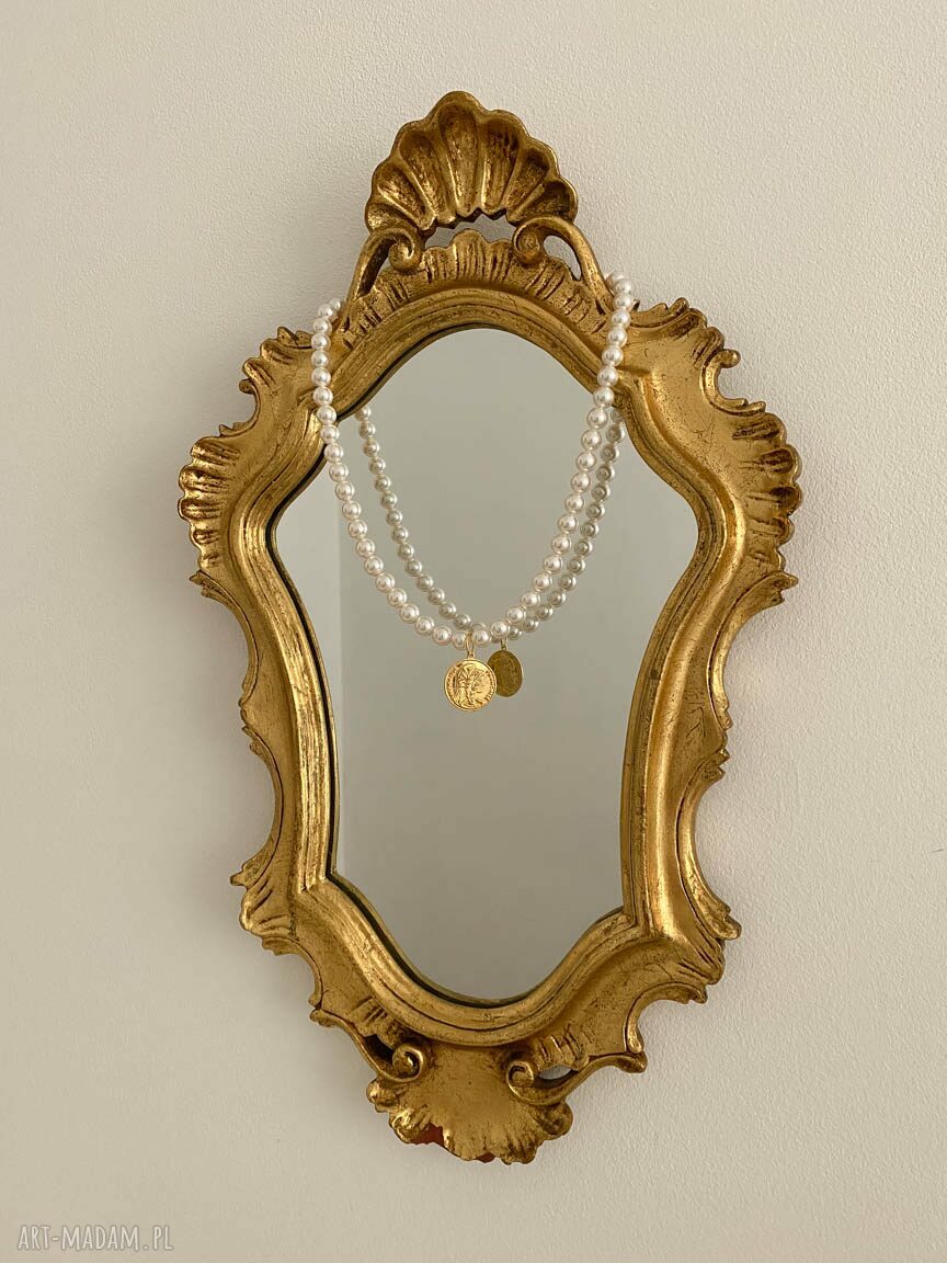 naszyjniki: Naszyjnik z pereł SWAROVSKI® CRYSTAL z monetą z różowego złota autorskie