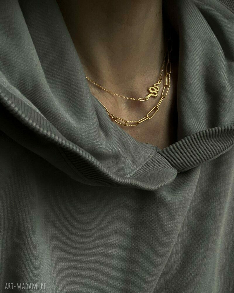 Naszyjnik z różowego złota z wężem - elegancki handmade od Sotho
