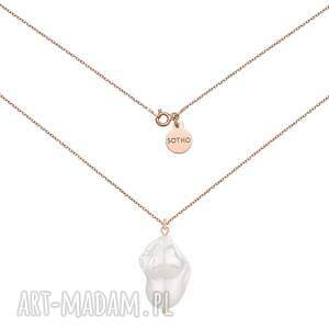 naszyjnik z różowego złota z barokową