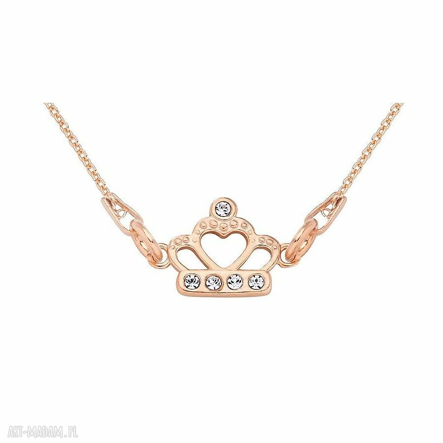 Naszyjnik z różowego złota z koroną SWAROVSKI® CRYSTAL srebro 925 SOTHO