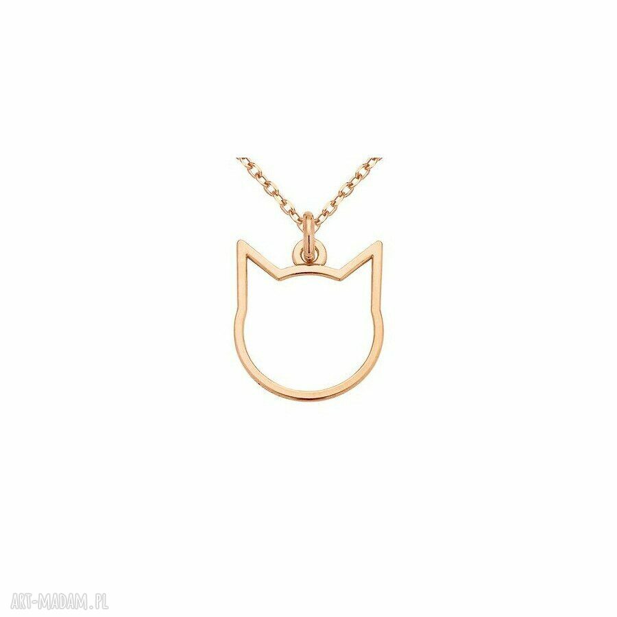 naszyjniki: NASZYJNIK Z RÓŻOWEGO ZŁOTA Z KOTEM ręcznie zrobione