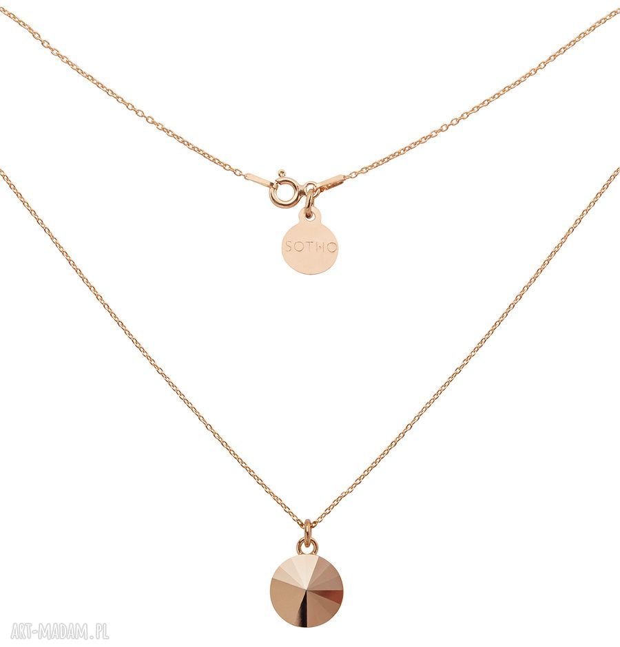 Naszyjnik rÓŻowego zŁota krysztaŁem rivoli rose gold swarovski®