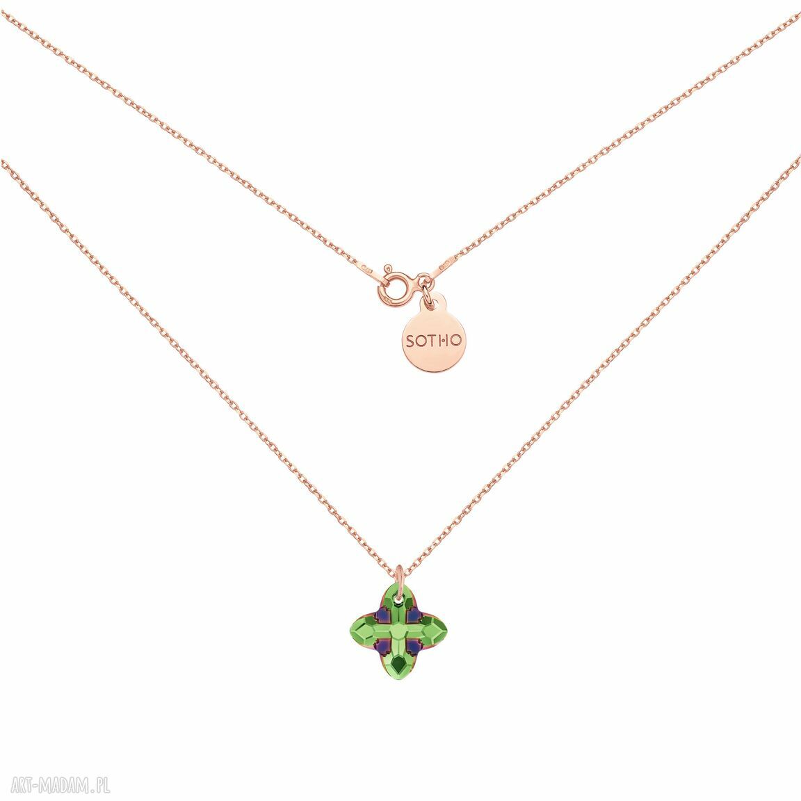 Naszyjnik różowego złota kryształem swarovski® crystal kolorze