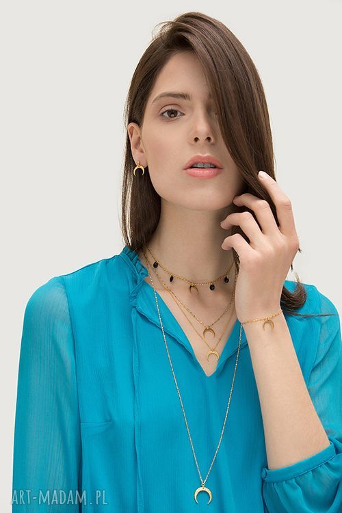 naszyjniki: Naszyjnik z różowego złota z księżycem Ręcznie robione