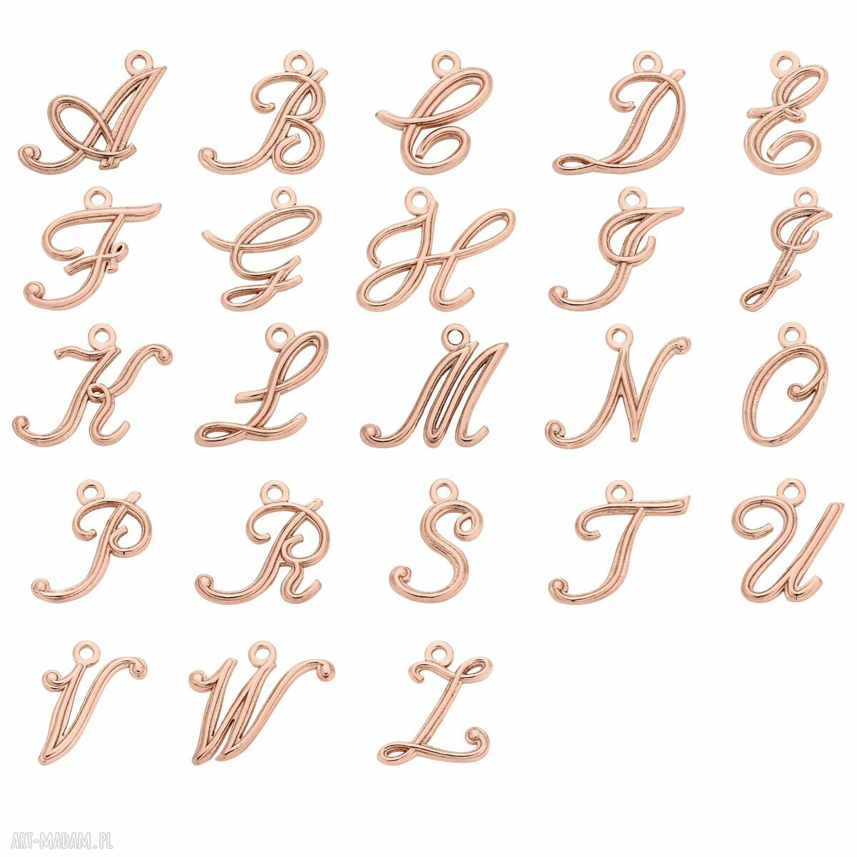 naszyjniki: Naszyjnik z różowego złota z literką ręcznie robione