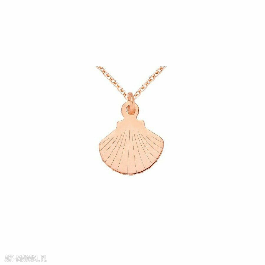 naszyjniki: NASZYJNIK Z RÓŻOWEGO ZŁOTA Z MUSZELKĄ handmade