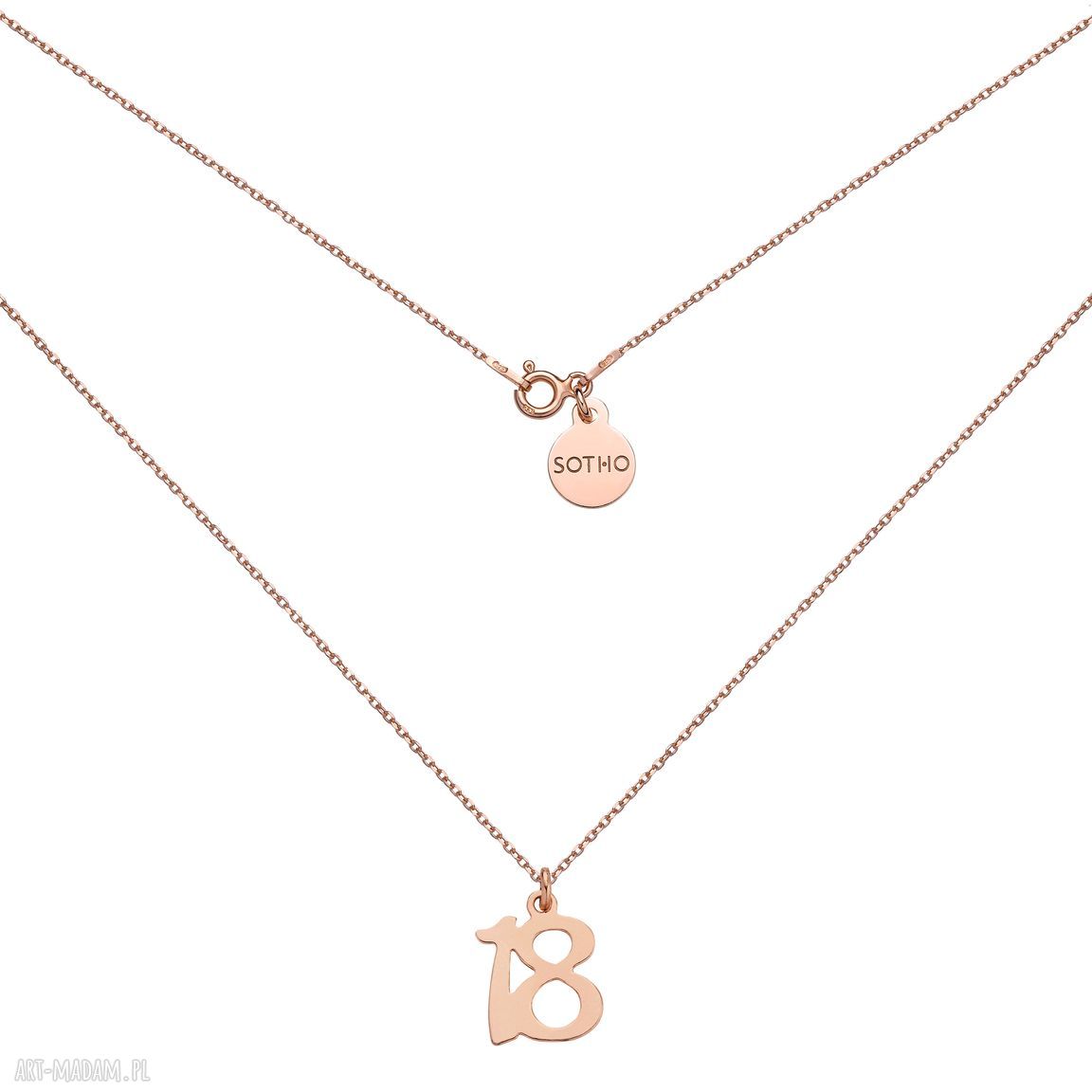 Naszyjnik różowego złota osiemnastka modowy urodziny