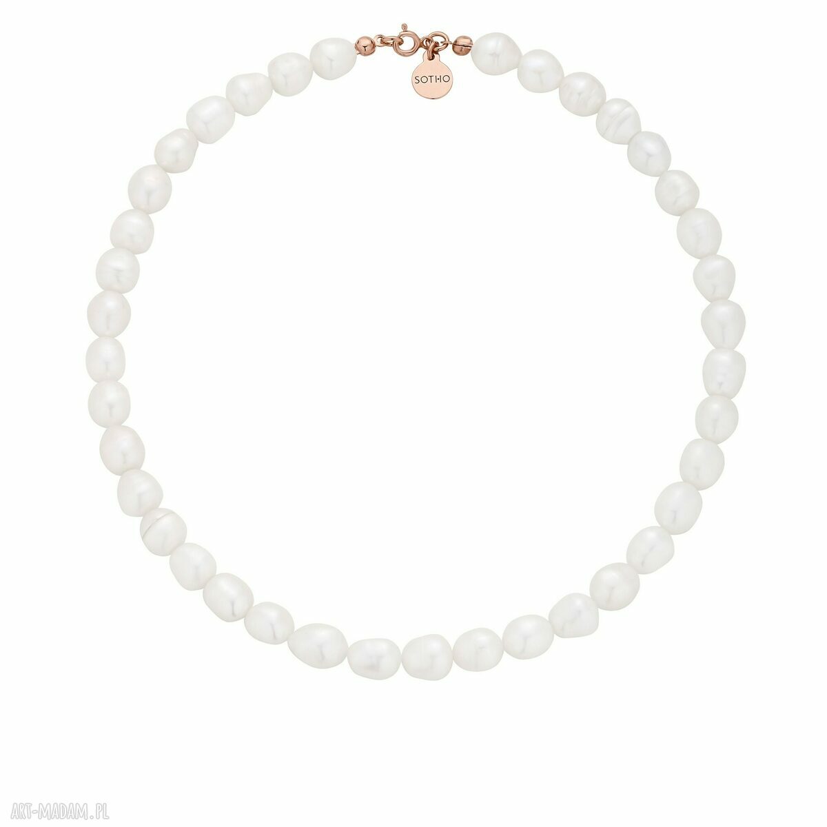 Naszyjnik różowego złota pereł naturalnych perła perłami