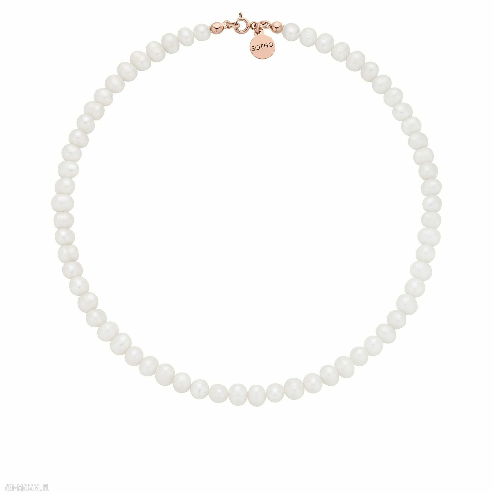 Naszyjnik różowego złota pereł naturalnych perłami perły