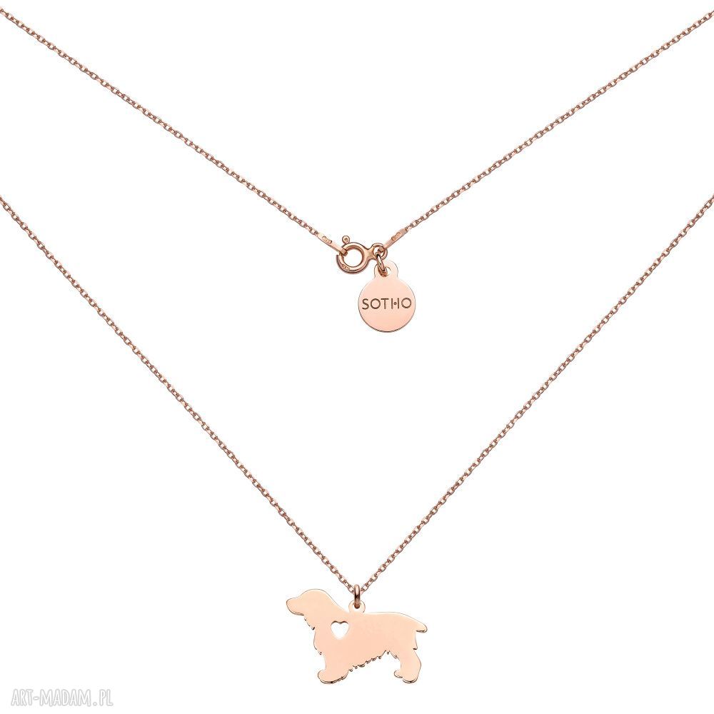 Naszyjnik różowego złota psem cocker spaniel pies rasa