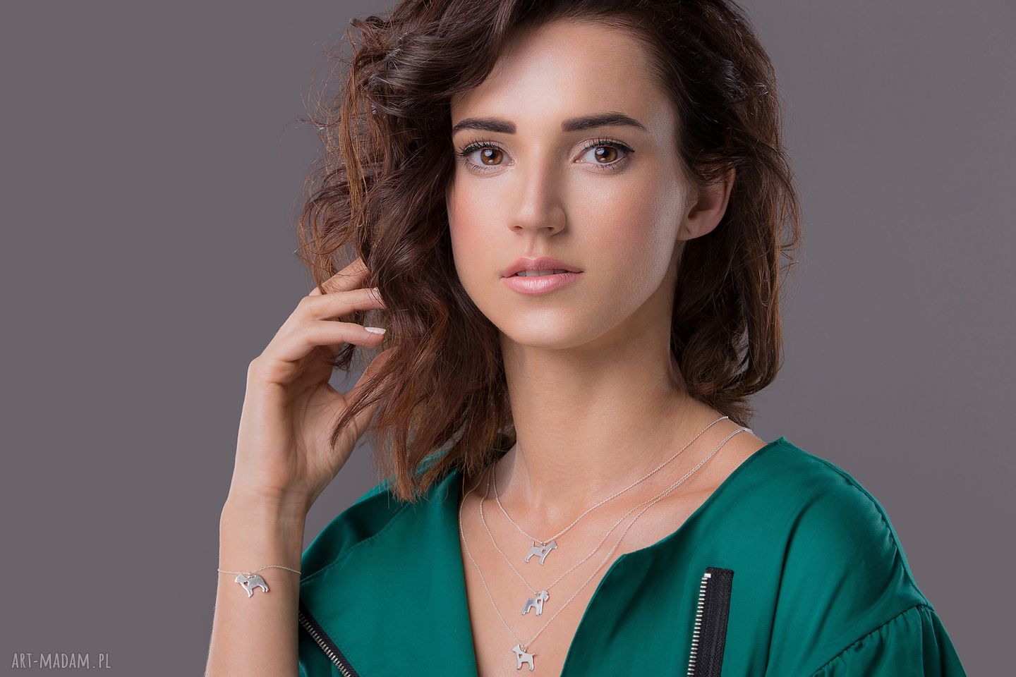 naszyjniki: Naszyjnik z różowego złota z psem rasy shih tzu Hand Made