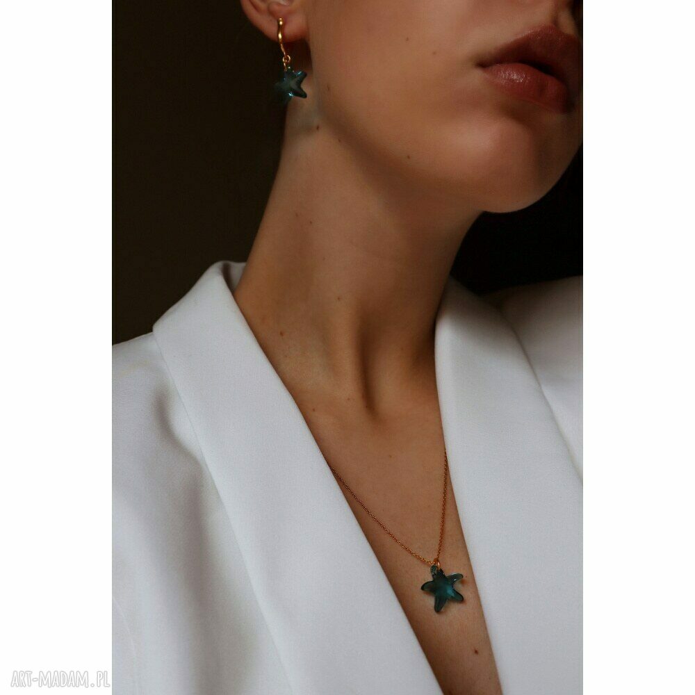 naszyjniki: Naszyjnik z różowego złota z rozgwiazdą SWAROVSKI® CRYSTAL Ręcznie robione