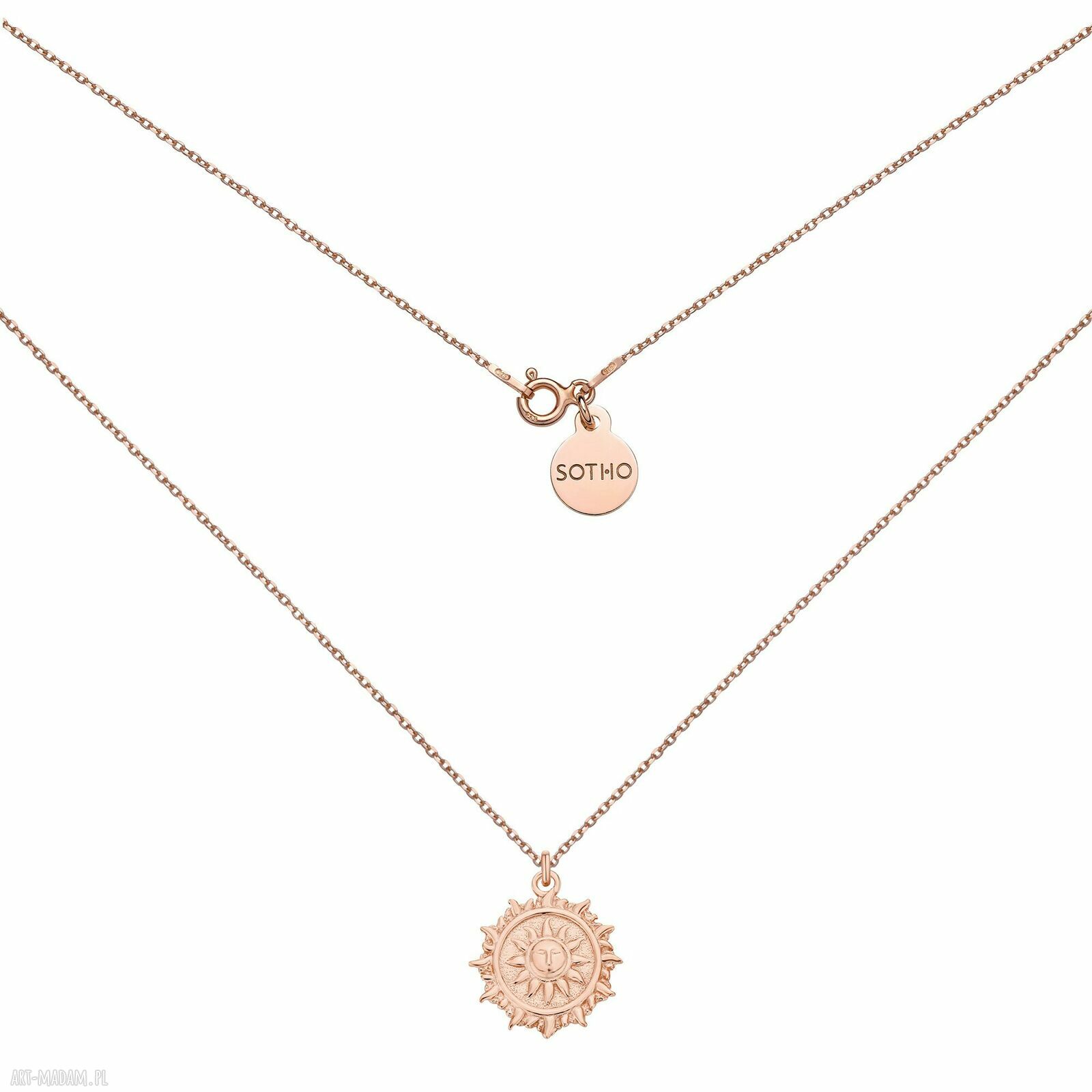 Naszyjnik różowego złota słońcem słńce słoneczko zawieszka