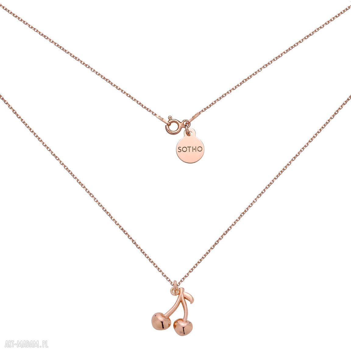 Naszyjnik wisienkami różowego złota wisienki różowe