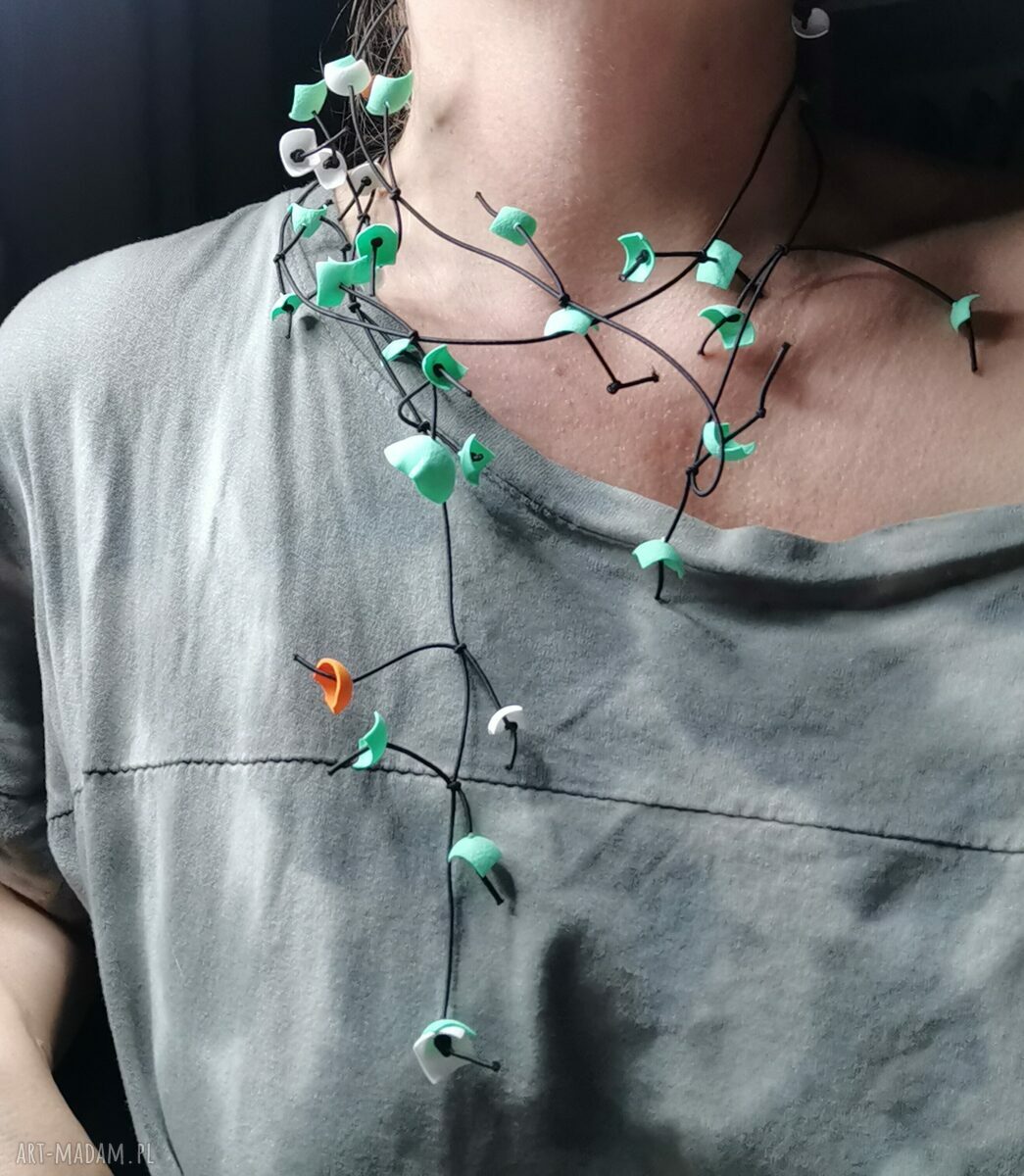 Naszyjnik zawijany wokół głowy Ruda Klara - delikatny boho handmade