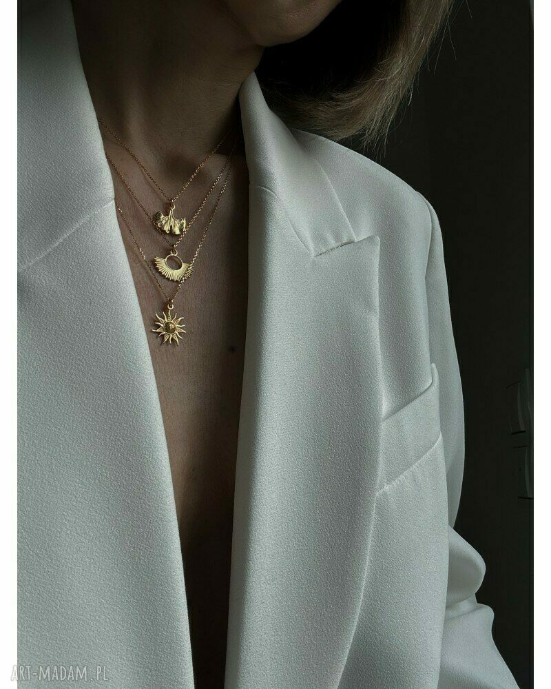 naszyjniki: Naszyjnik ze słoneczkiem z różowego złota HandMade