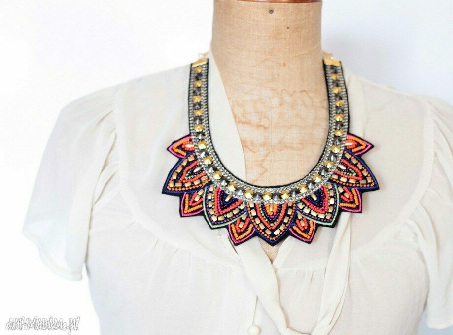 Naszyjnik ze Wschodu Wart Zachodu - koralikowy handmade Ruda Klara