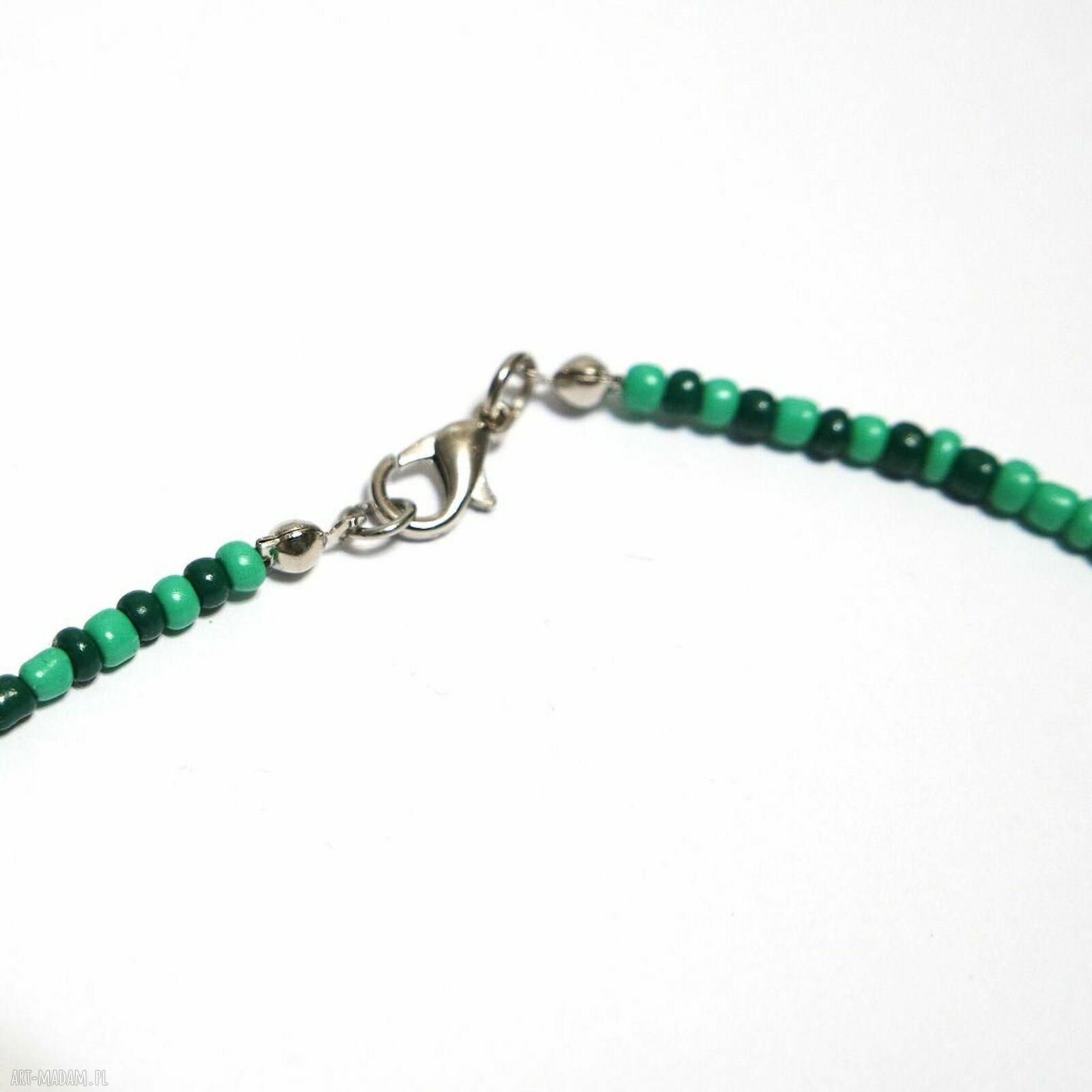 Zielony naszyjnik z koralików szklanych - handmade