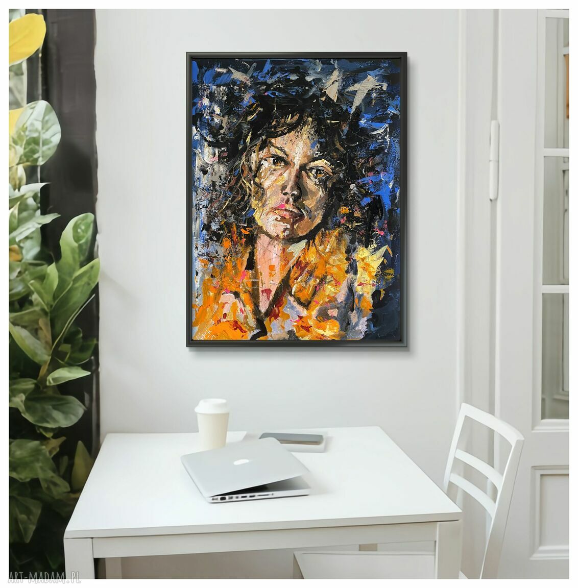 Nathalie 70x50 - obraz ręcznie malowany akryl na płótnie, portret kobiety