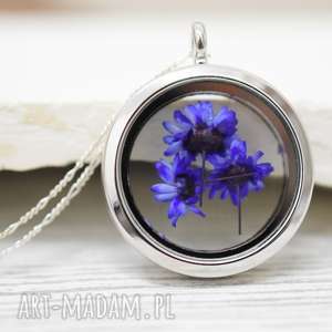 madam lili 925 suszone kwiaty srebrny naszyjnik - zawieszka, medalion, natura