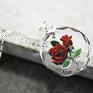 ręcznie zrobione naszyjniki 925 szklany wisiorek róże