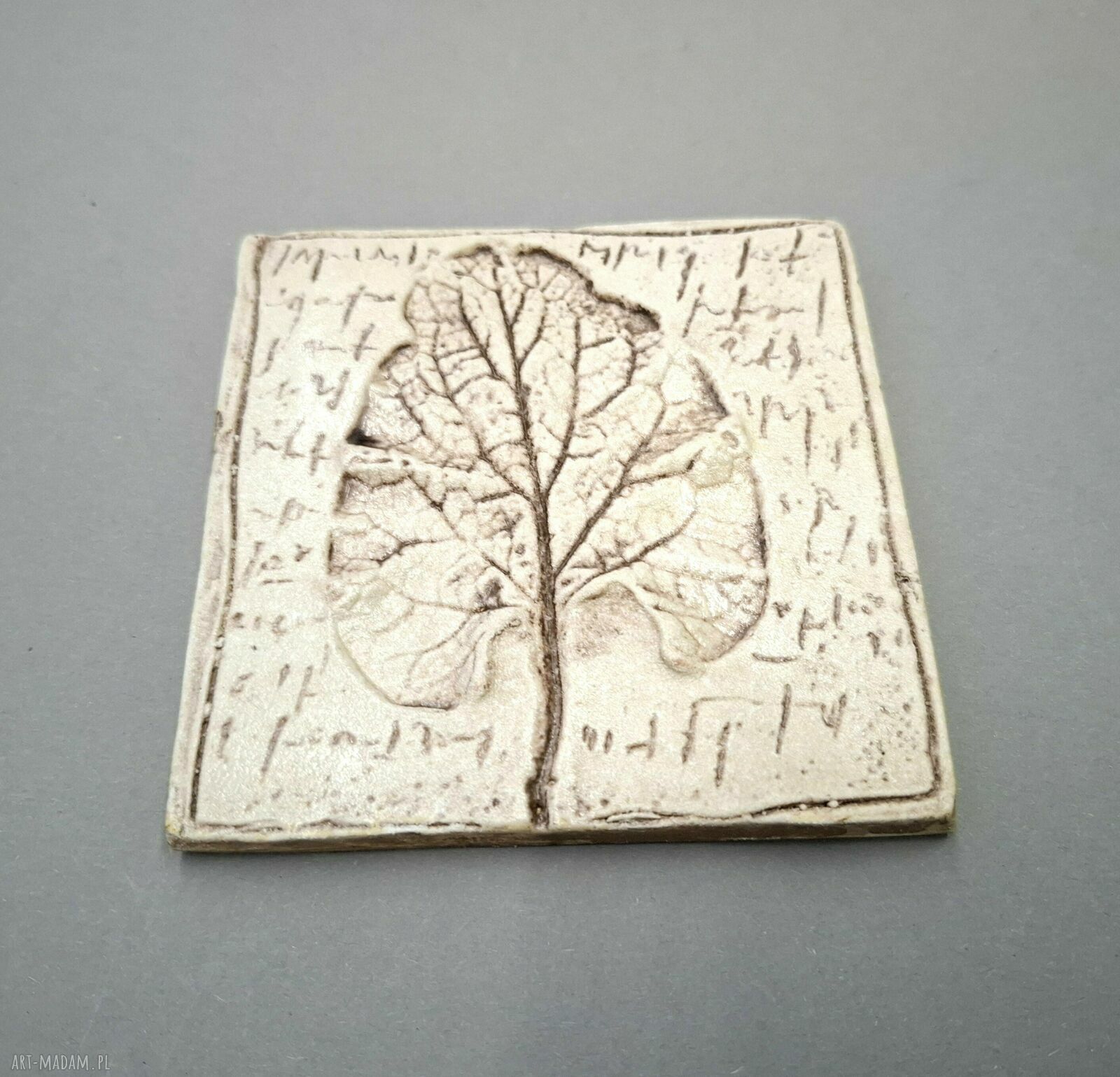 Natura - komplet 6 ceramicznych podkładek z motywem liści