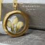 handmade naszyjniki ♥ prawdziwe kwiaty jaśminu łańcuszek medalion
