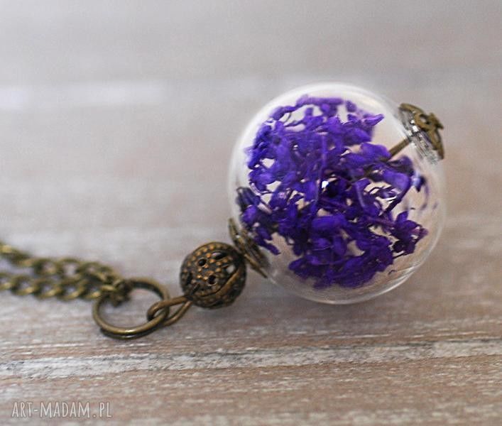 Radość lata iii naszyjnik prawdziwym kwiatem braz suszone kwiaty