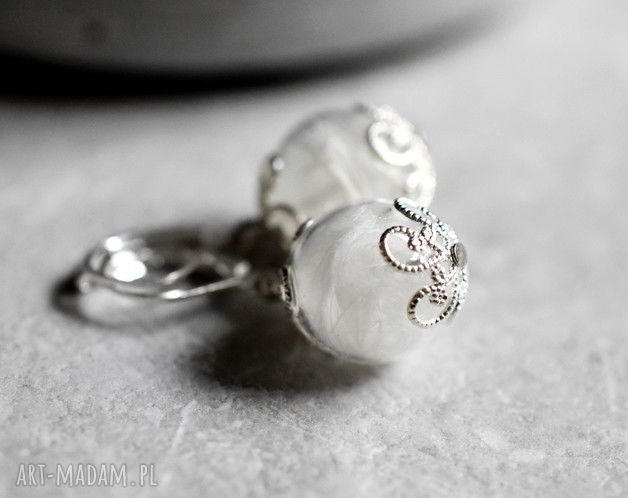 ♥ skrzydła anioła kolczyki podmuch nieba pióra anioł srebro