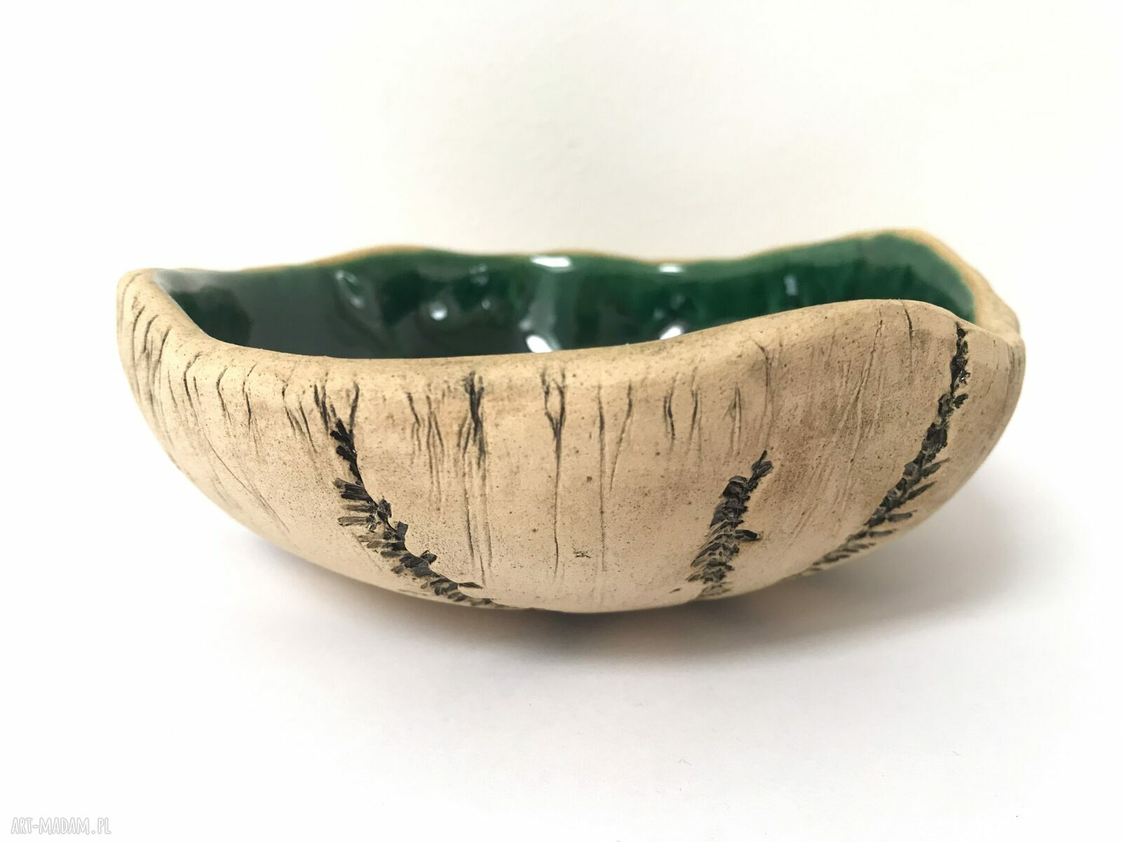 Naturalna miseczka ceramiczna z wrzosami