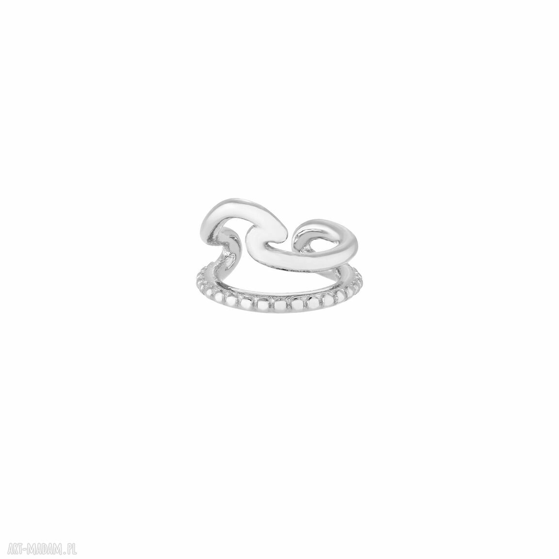 Srebrna nausznica fala wave delikatna ozdoba naucho