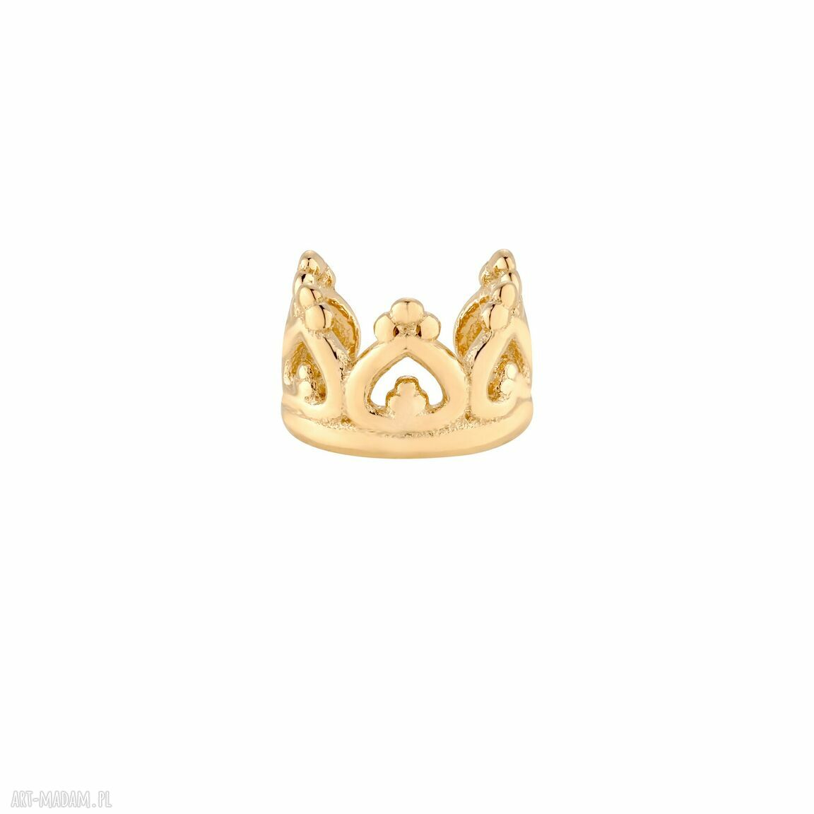 Złota nausznica korona naucho pozłacana ozdoba crown mała