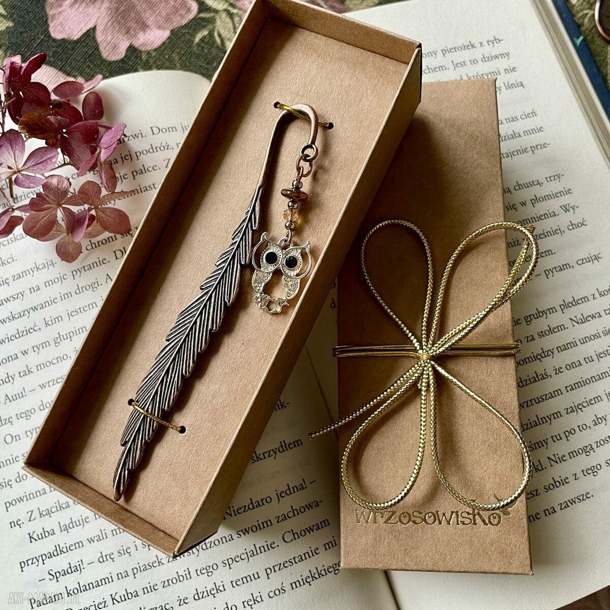 Elegancka sowa zakładka do książki HandMade