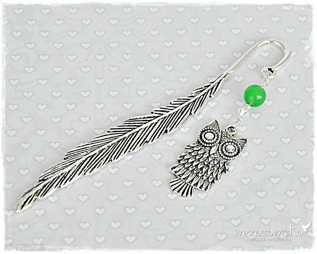Zakładka sowa ze Swarovskim hand made