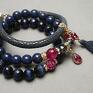 kamienie bransoletki navy blue and ruby /22 05 20/ set