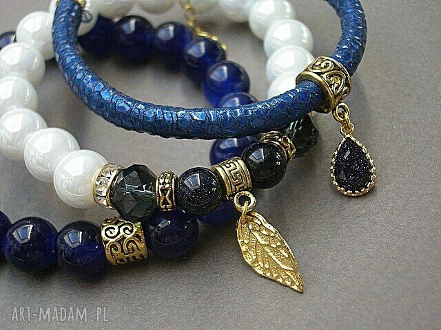 Navy blue and white vol. 14 /07 09 16/ set hand made