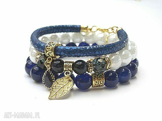 Navy blue and white vol set marmur szkło skóra rzemień noc kairu