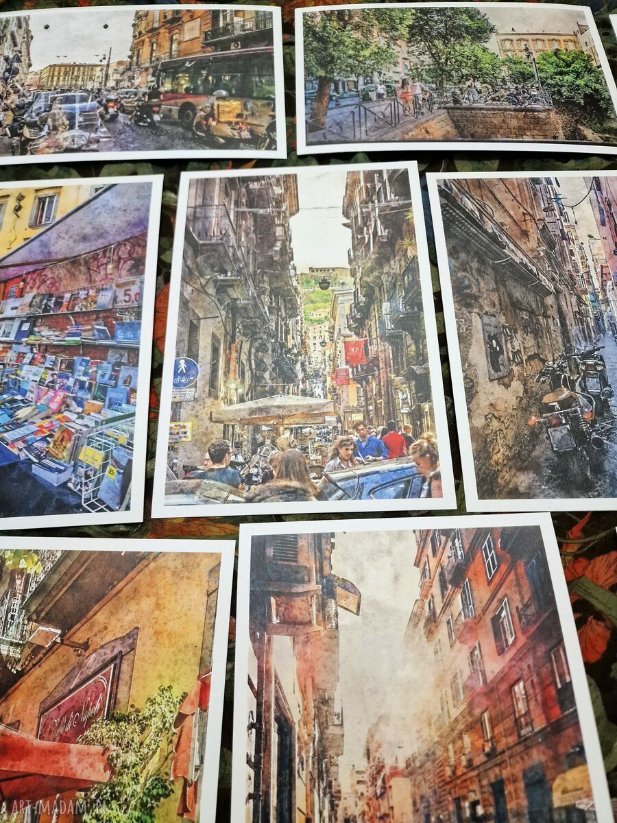 Neapol w akwareli - zestaw 12 grafik 15x23 cm